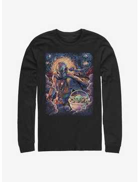 Star Wars The Mandalorian Mando And The Child Starry Night Long-Sleeve T-Shirt, , hi-res