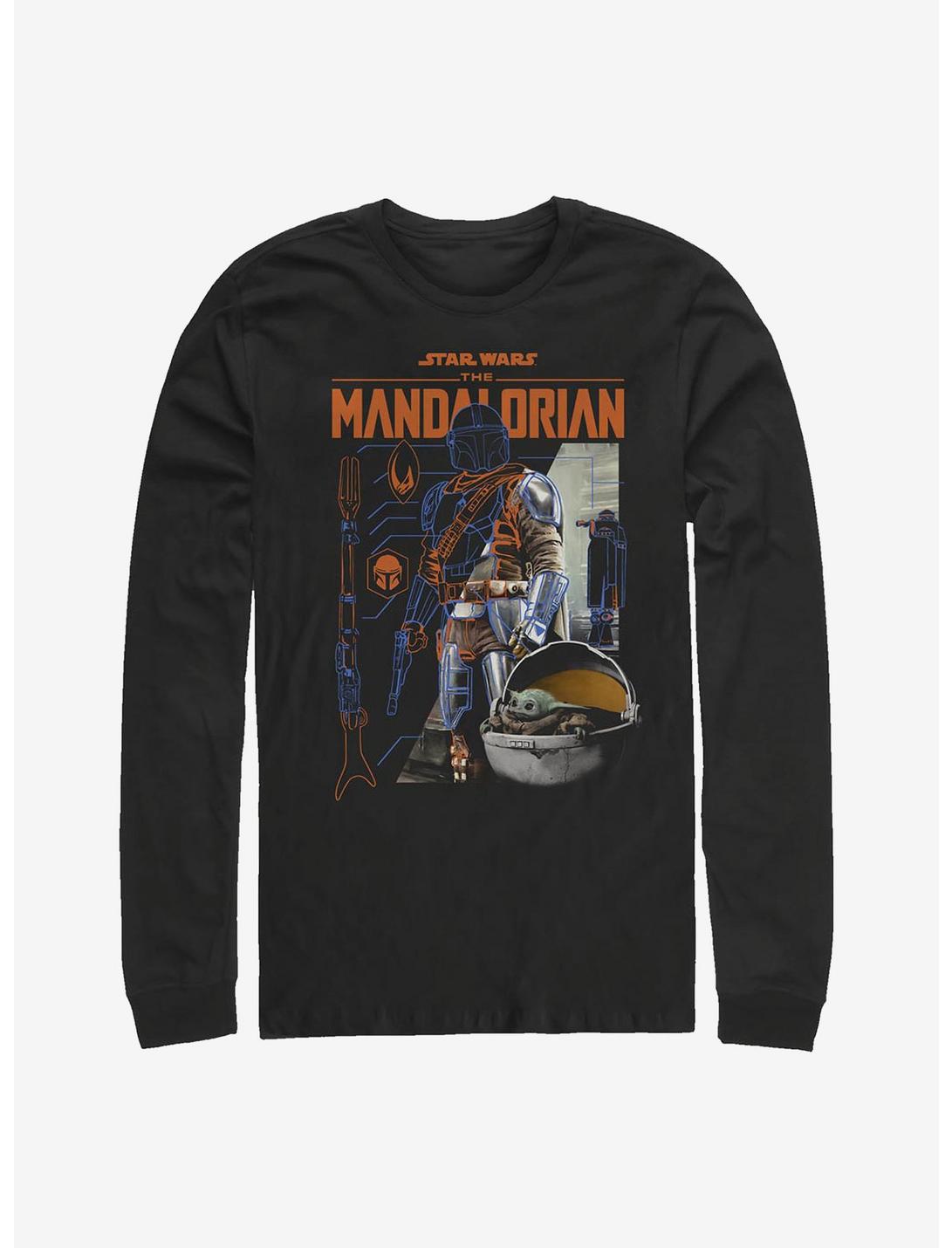Star Wars The Mandalorian Mando Components Long-Sleeve T-Shirt, BLACK, hi-res