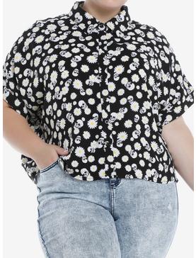 Skulls & Daisies Girls Woven Button-Up Plus Size, , hi-res