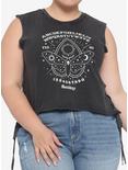 Death Moth Side Lace-Up Girls Muscle Top Plus Size, BLACK, hi-res