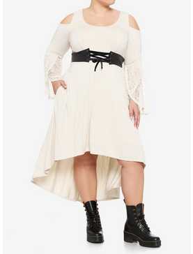 Ivory & Lace Cold Shoulder Hi-Low Dress Plus Size, , hi-res