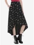 Black Butterfly Hi-Low Maxi Skirt, BLACK, hi-res