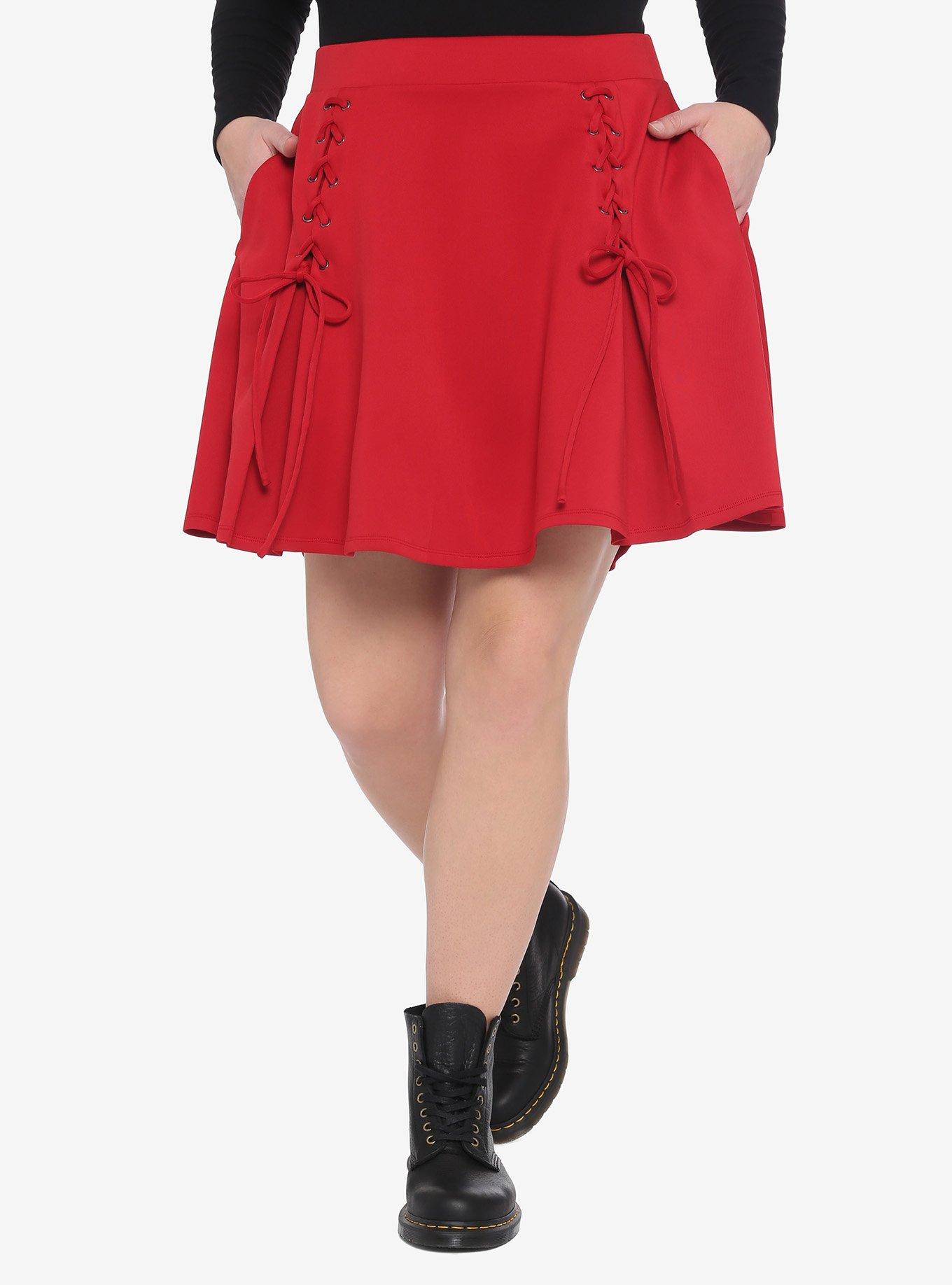 Plus size red skirt interview hotsell