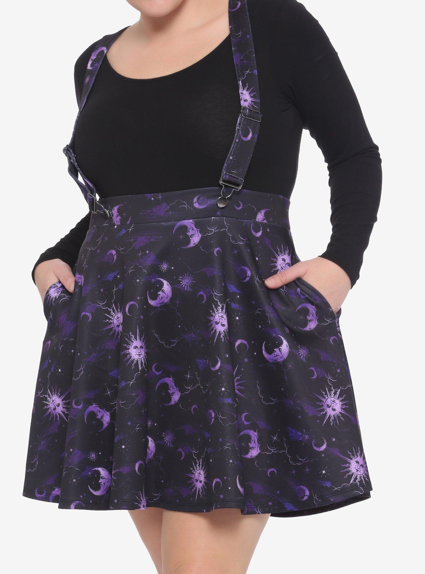 Purple Celestial Suspender Skirt Plus Size