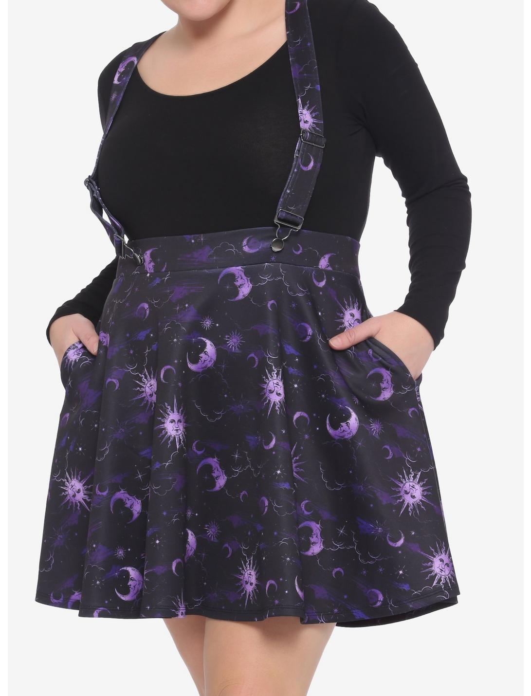 Purple Celestial Suspender Skirt Plus Size, CELESTIAL, hi-res