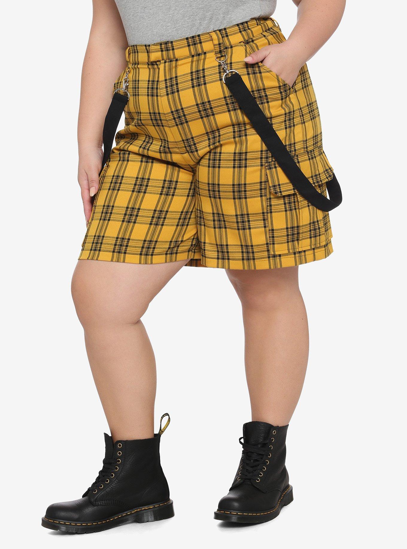 Yellow hot sale tartan shorts