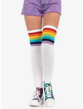 Over The Rainbow Opaque Thigh Highs, , hi-res