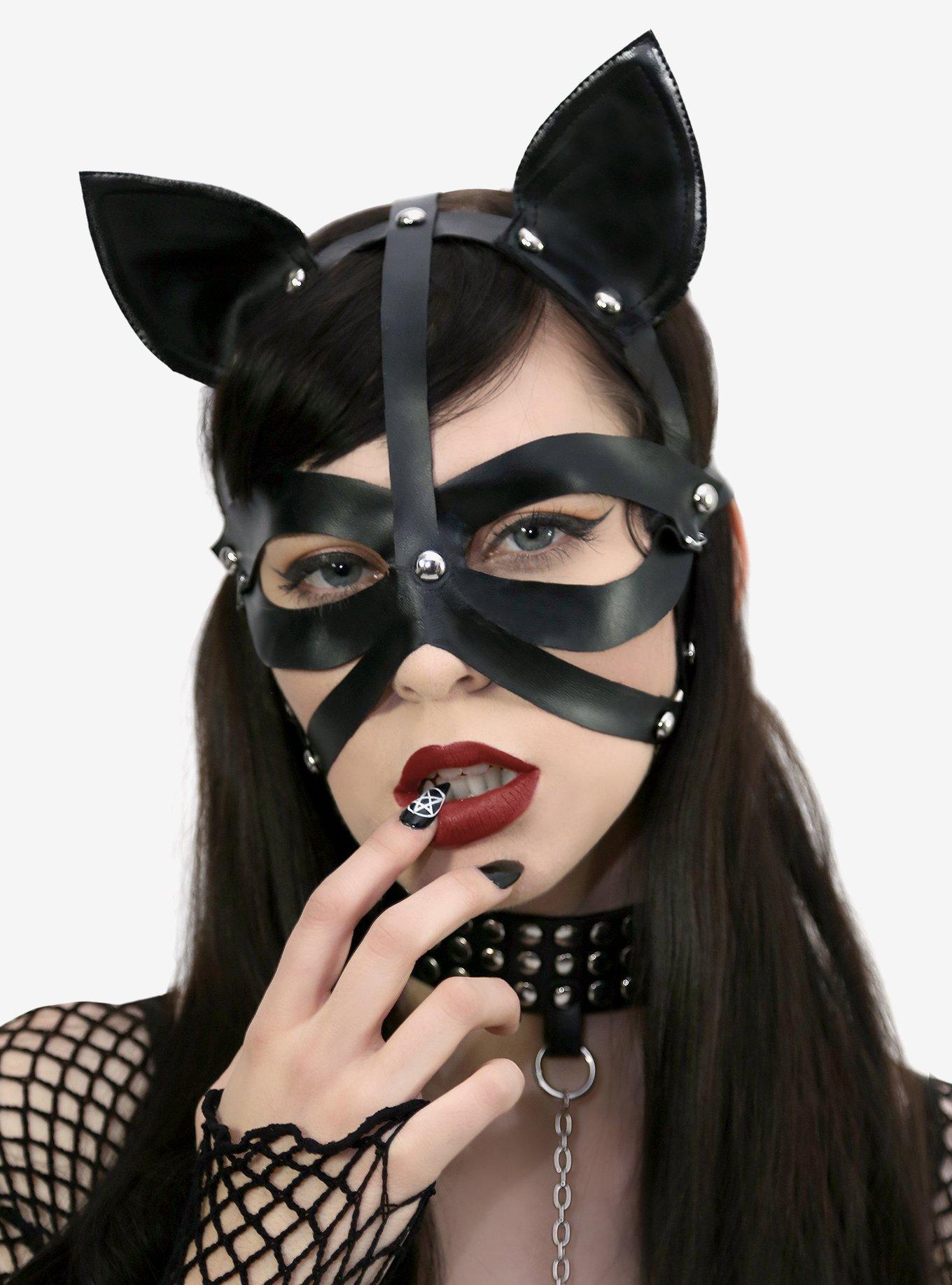 Leather Mask MADE TO ORDER Wedge Kitsune Mask Masquerade
