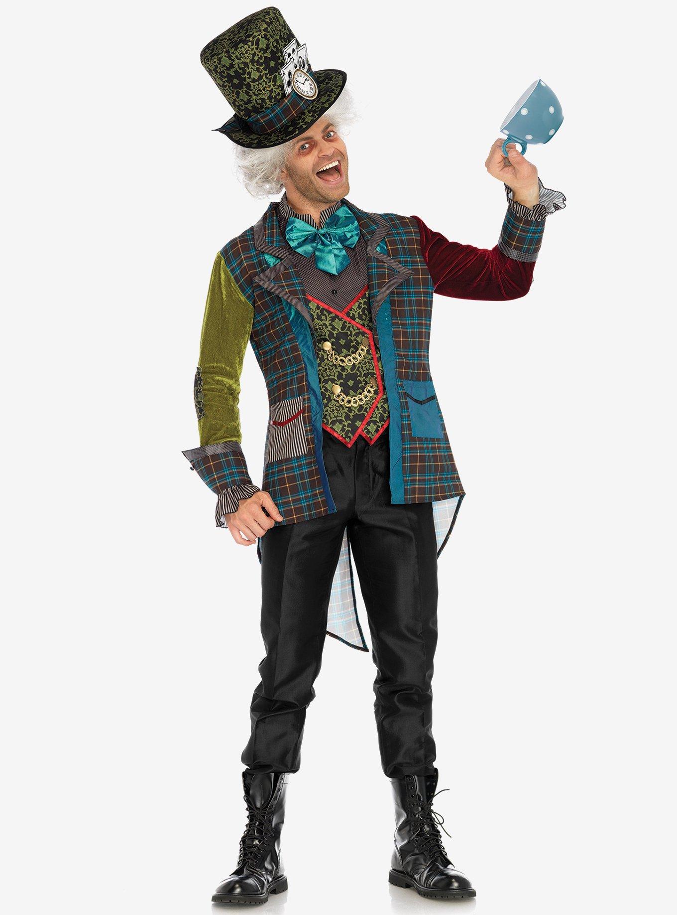 3 Pc Mad Hatter Costume, BLUE, hi-res