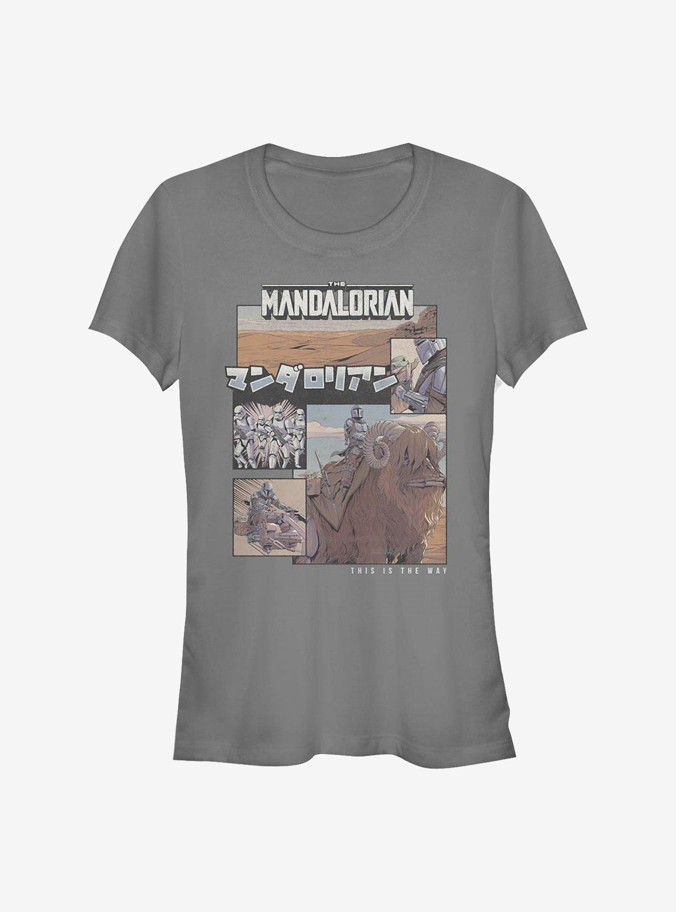 Star Wars The Mandalorian Mando Comic Girls T-Shirt, CHARCOAL, hi-res