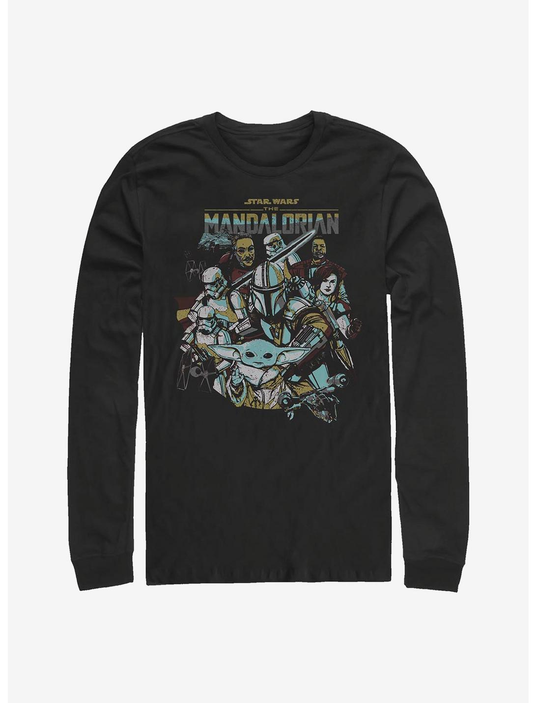 Star Wars The Mandalorian Main Characters Long-Sleeve T-Shirt, BLACK, hi-res