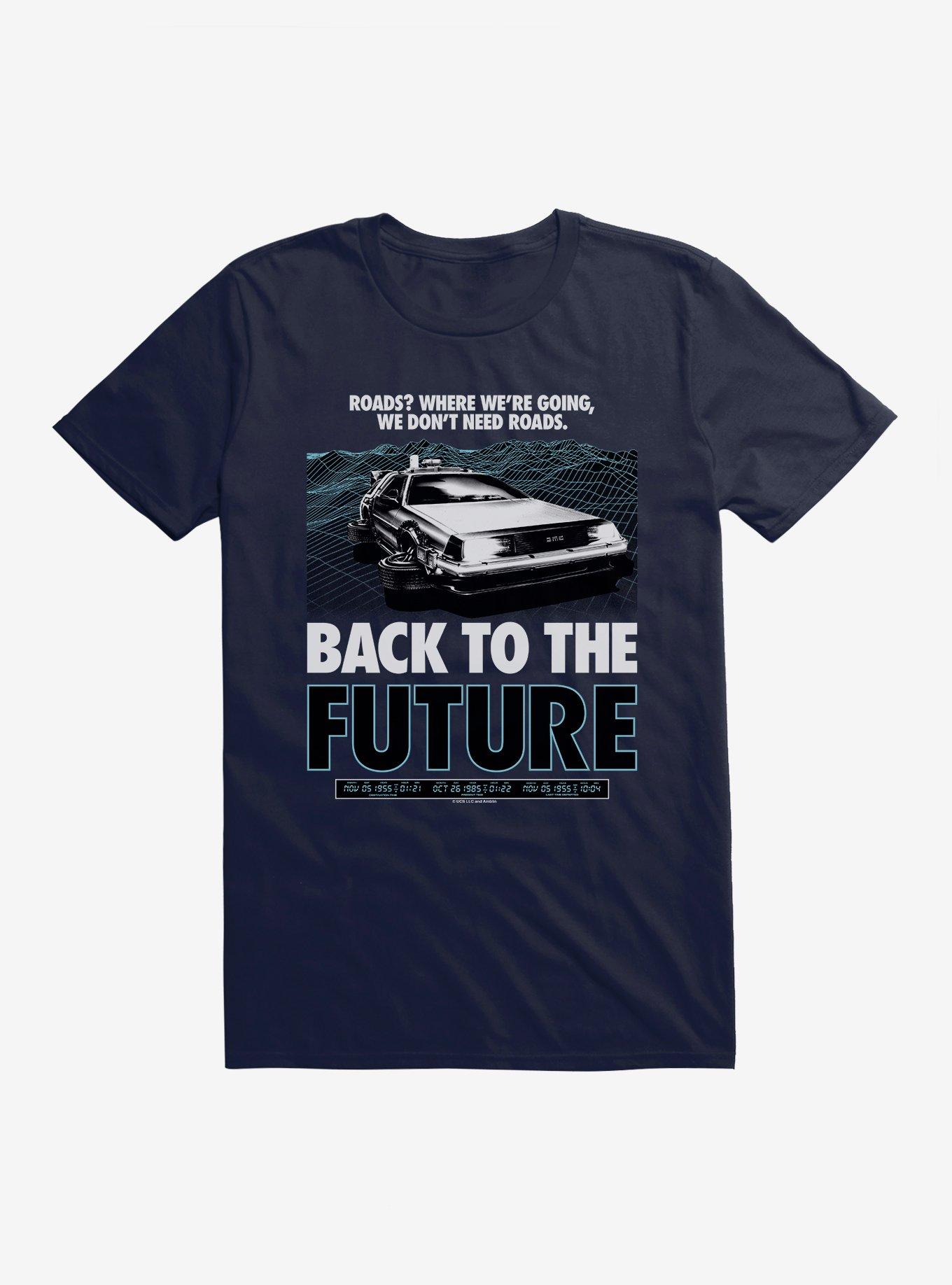 Back To The Future No Roads T-shirt, NAVY, hi-res