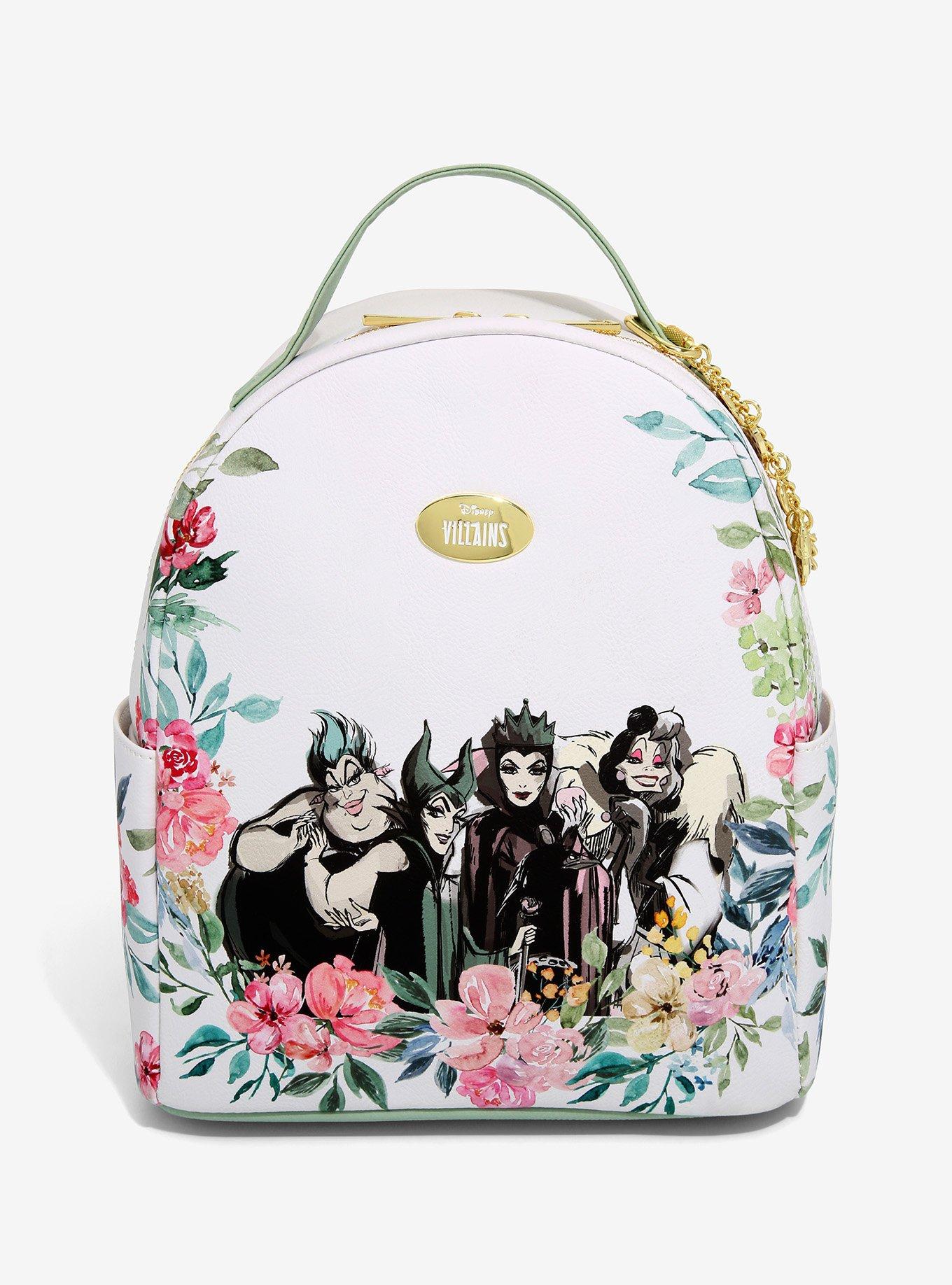 Loungefly Disney Villains Floral Mini Backpack New