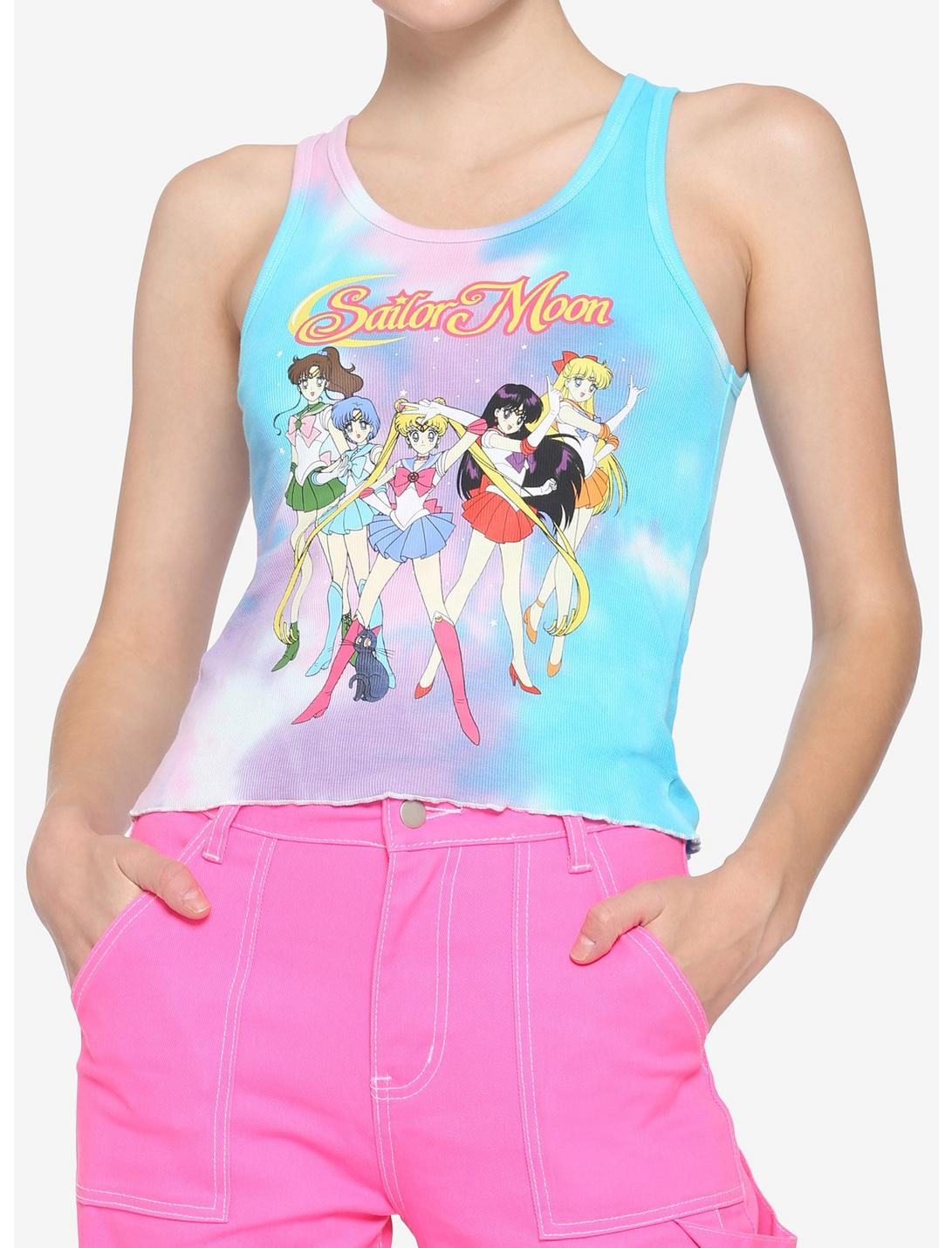 Sailor Moon Group Tie-Dye Girls Ribbed Tank Top, MULTI, hi-res