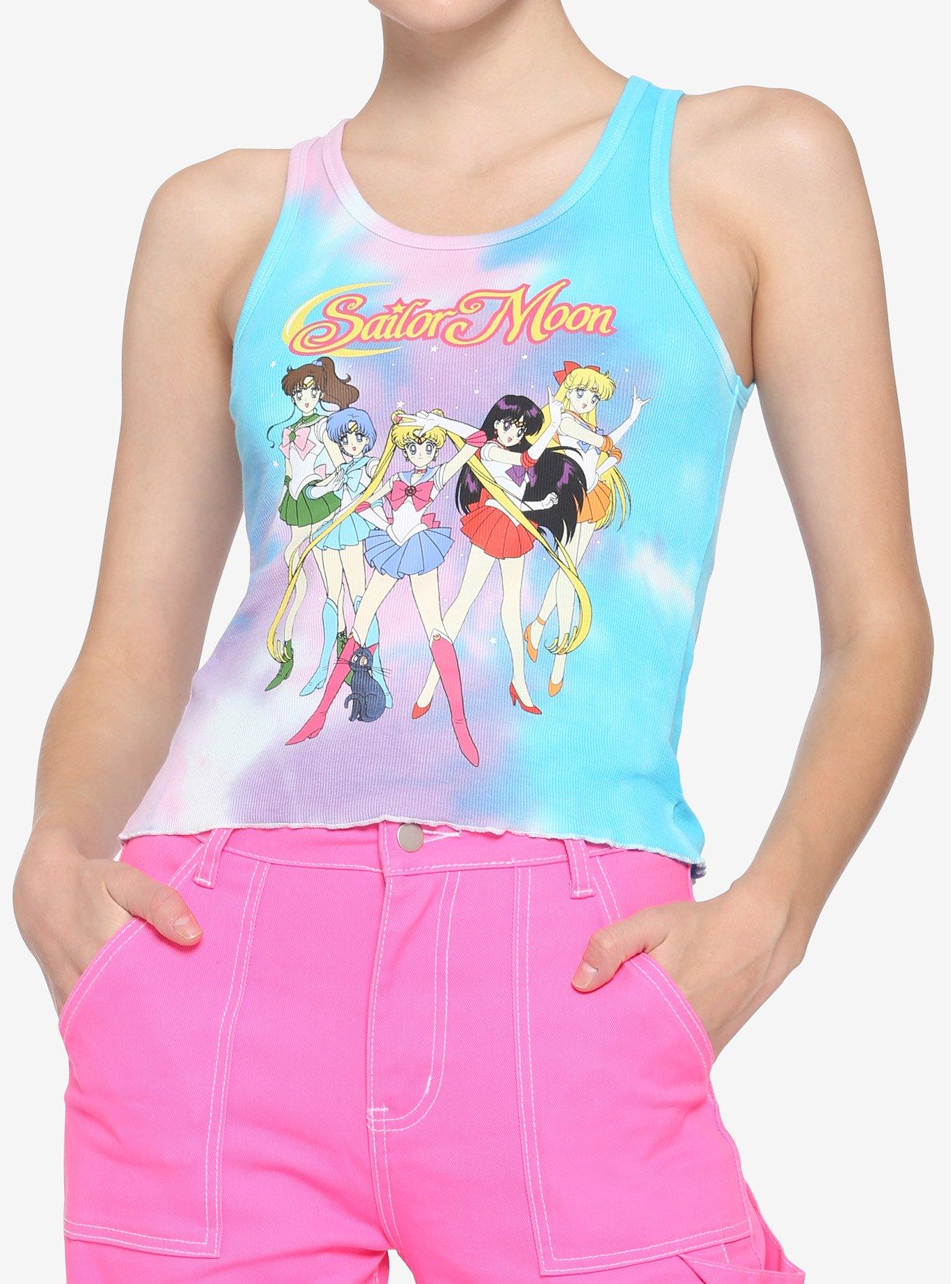 Sailor Moon Group Tie-Dye Girls Ribbed Tank Top, MULTI, hi-res