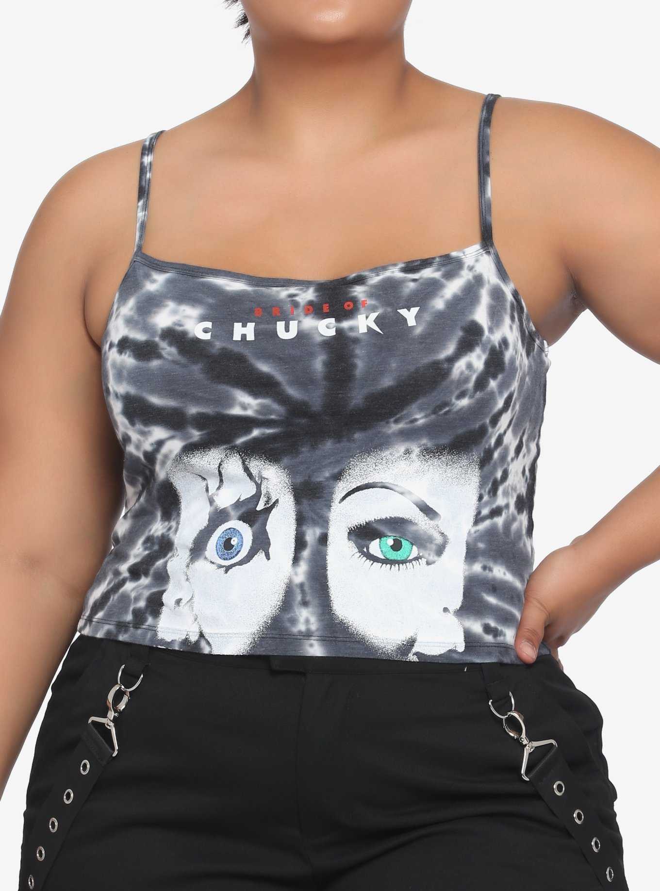Bride Of Chucky Face Tie-Dye Girls Strappy Tank Top Plus Size, , hi-res
