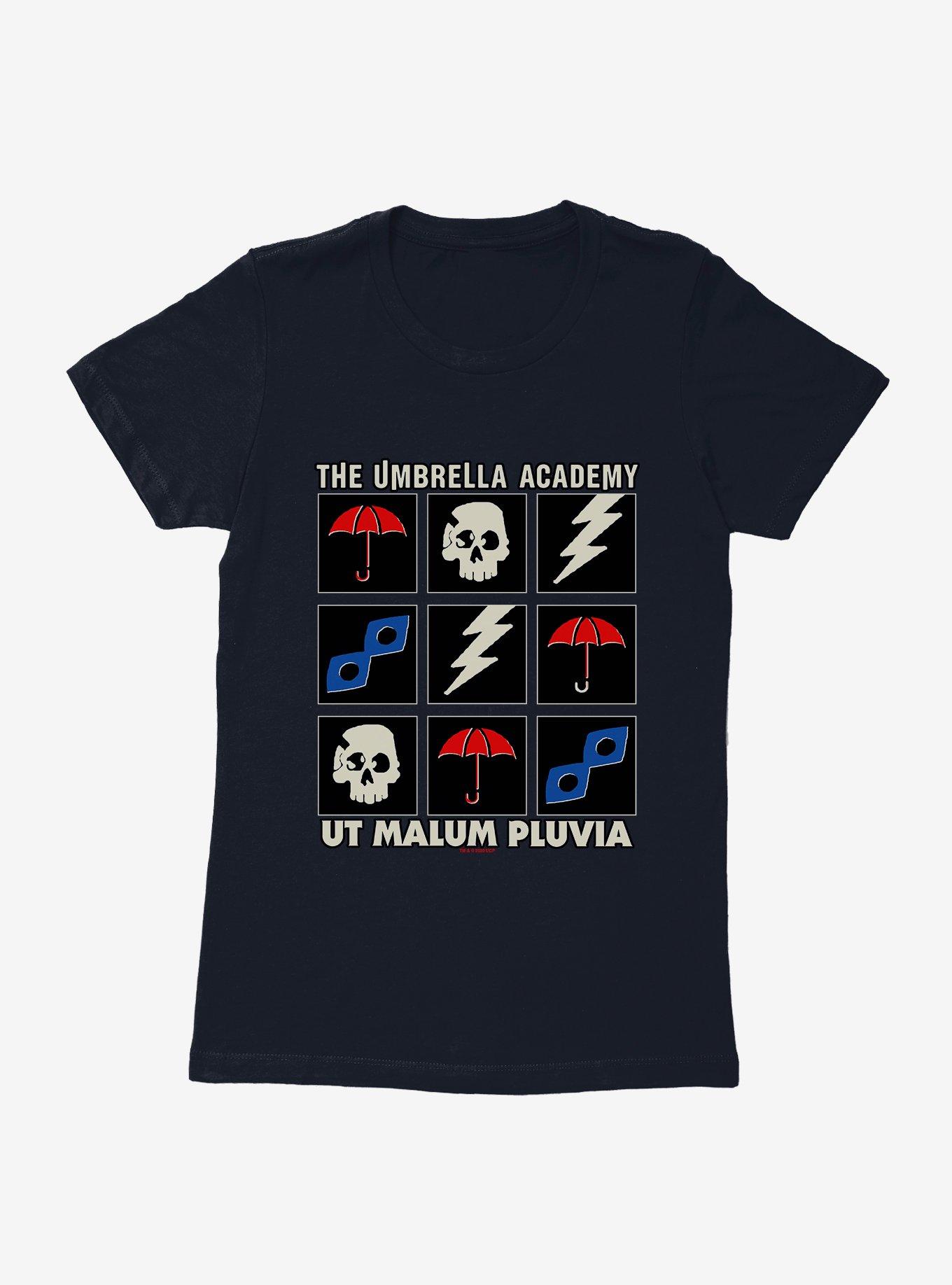 The Umbrella Academy Icons Womens T-Shirt, MIDNIGHT NAVY, hi-res