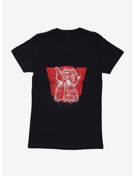 Transformers Optimus And Logo Womens T-Shirt, , hi-res