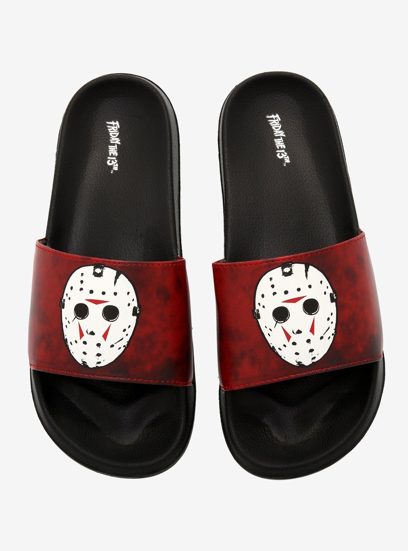 Friday The 13th Jason Mask Slide Sandals, MULTI, hi-res