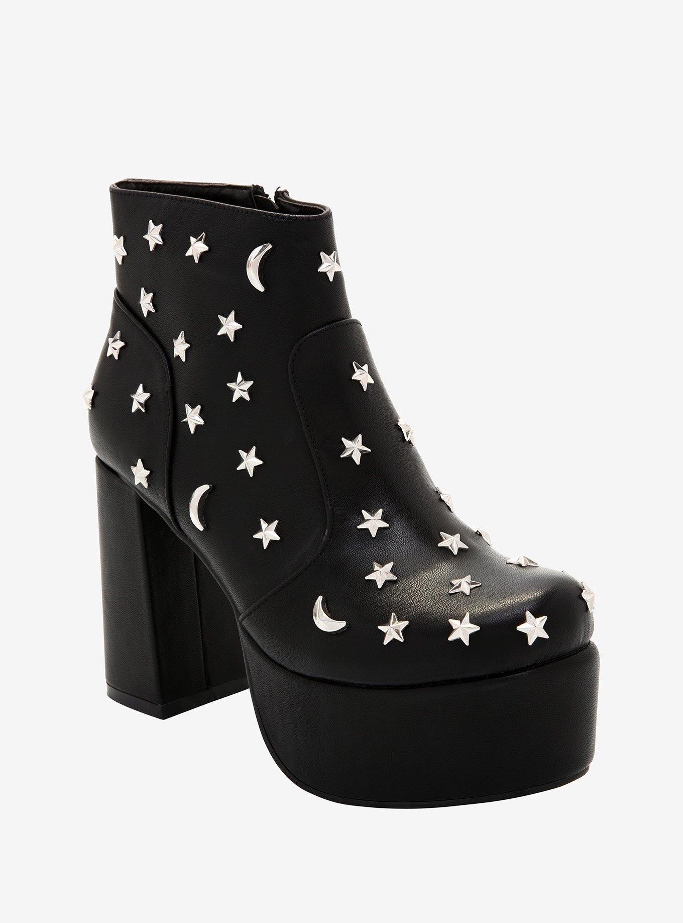 Star Moon Stud Platform Booties, MULTI, hi-res