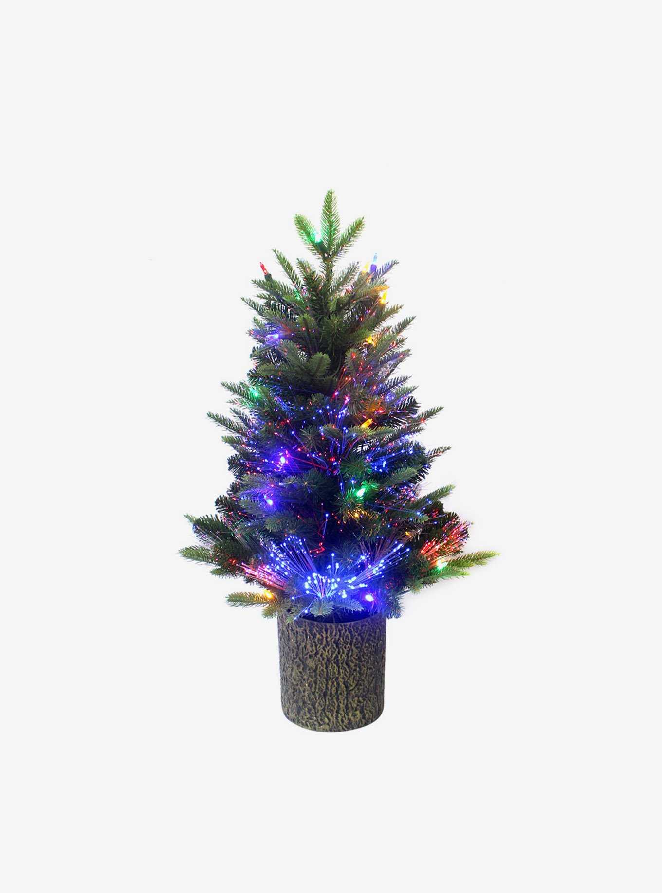 Fiber-Optics And Multi-Color Led Lights Northern Light Pot Tree, , hi-res