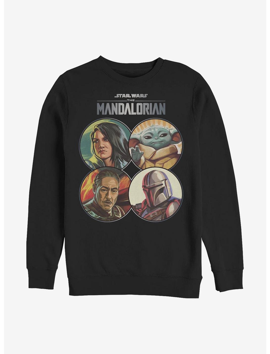 Star Wars The Mandalorian Character Coins Sweatshirt, BLACK, hi-res