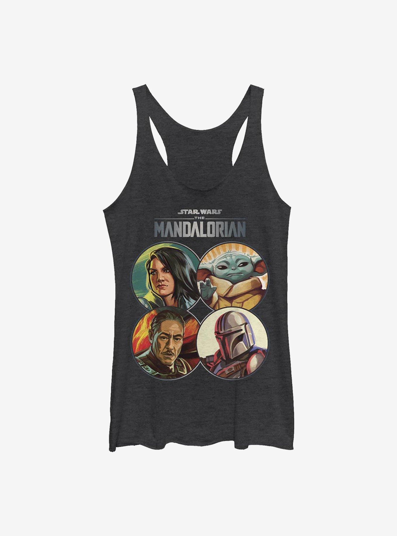 Star Wars The Mandalorian Character Coins Womens Tank Top, BLK HTR, hi-res