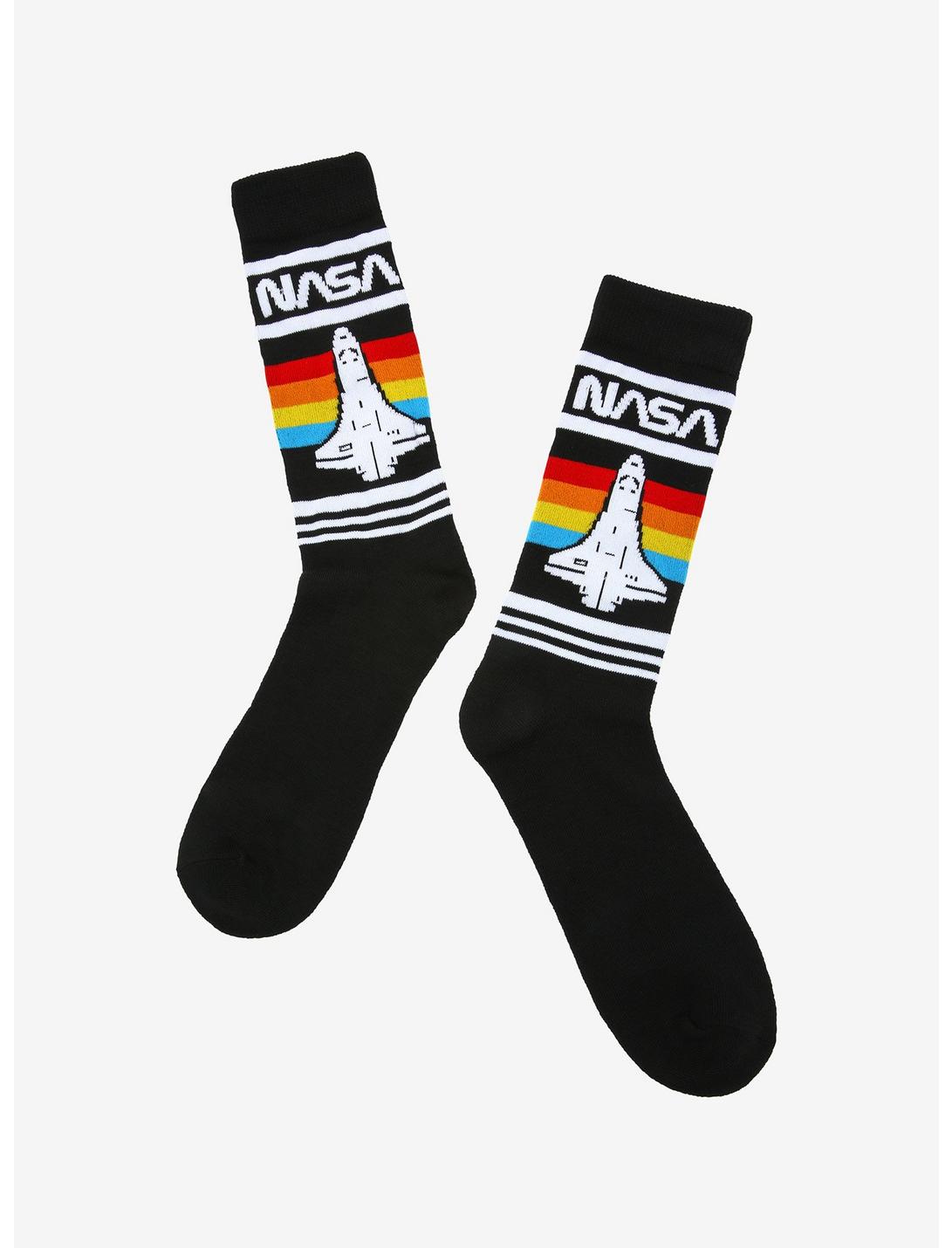NASA Rainbow Stripe Crew Socks, , hi-res