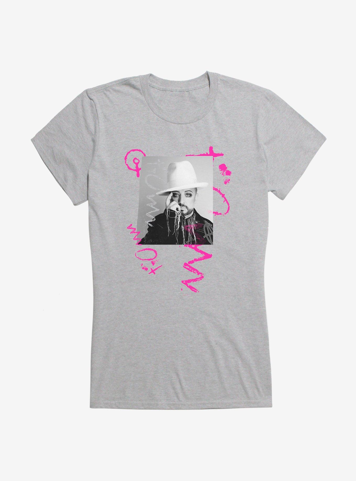 Boy George & Culture Club Hat Picture Girls T-Shirt, HEATHER, hi-res