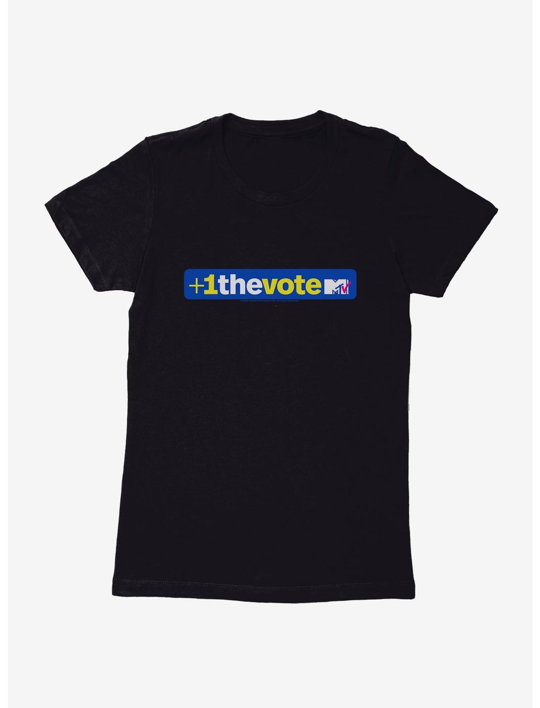 MTV Plus1thevote Logo Womens T-Shirt, BLACK, hi-res