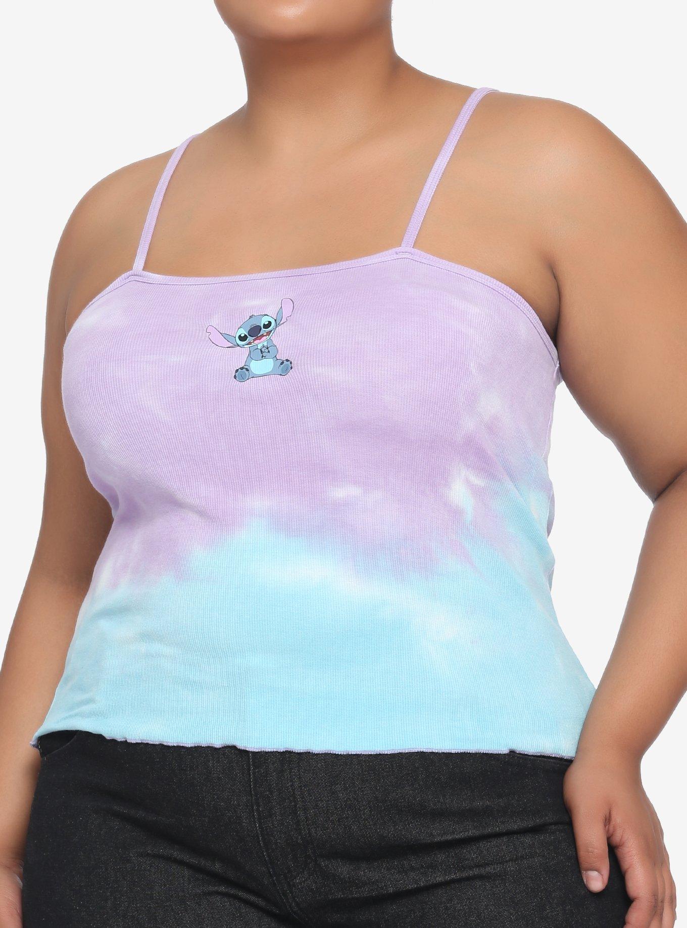 Disney Lilo & Stitch Tie-Dye Girls Ribbed Strappy Tank Top Plus Size