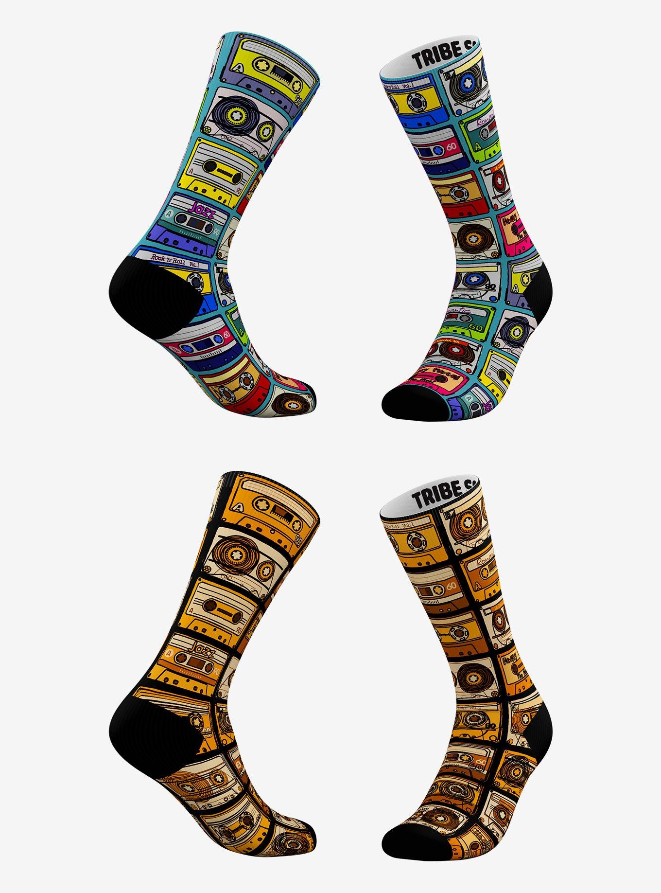 Classic Cassette And Sepia Cassette Socks 2 Pair, , hi-res
