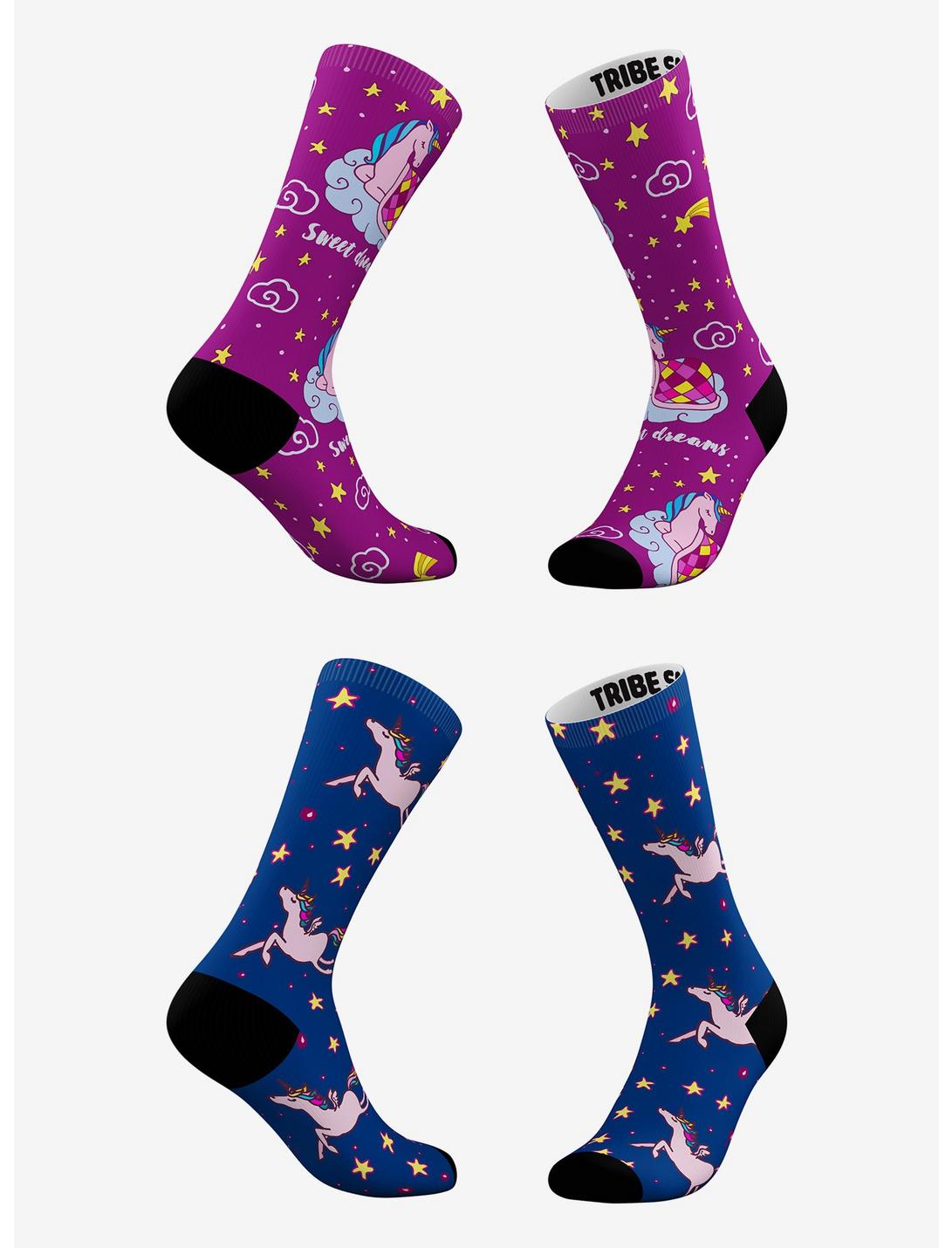 Sweet Dreams And Starry Skies Unicorn Socks 2 Pair, , hi-res