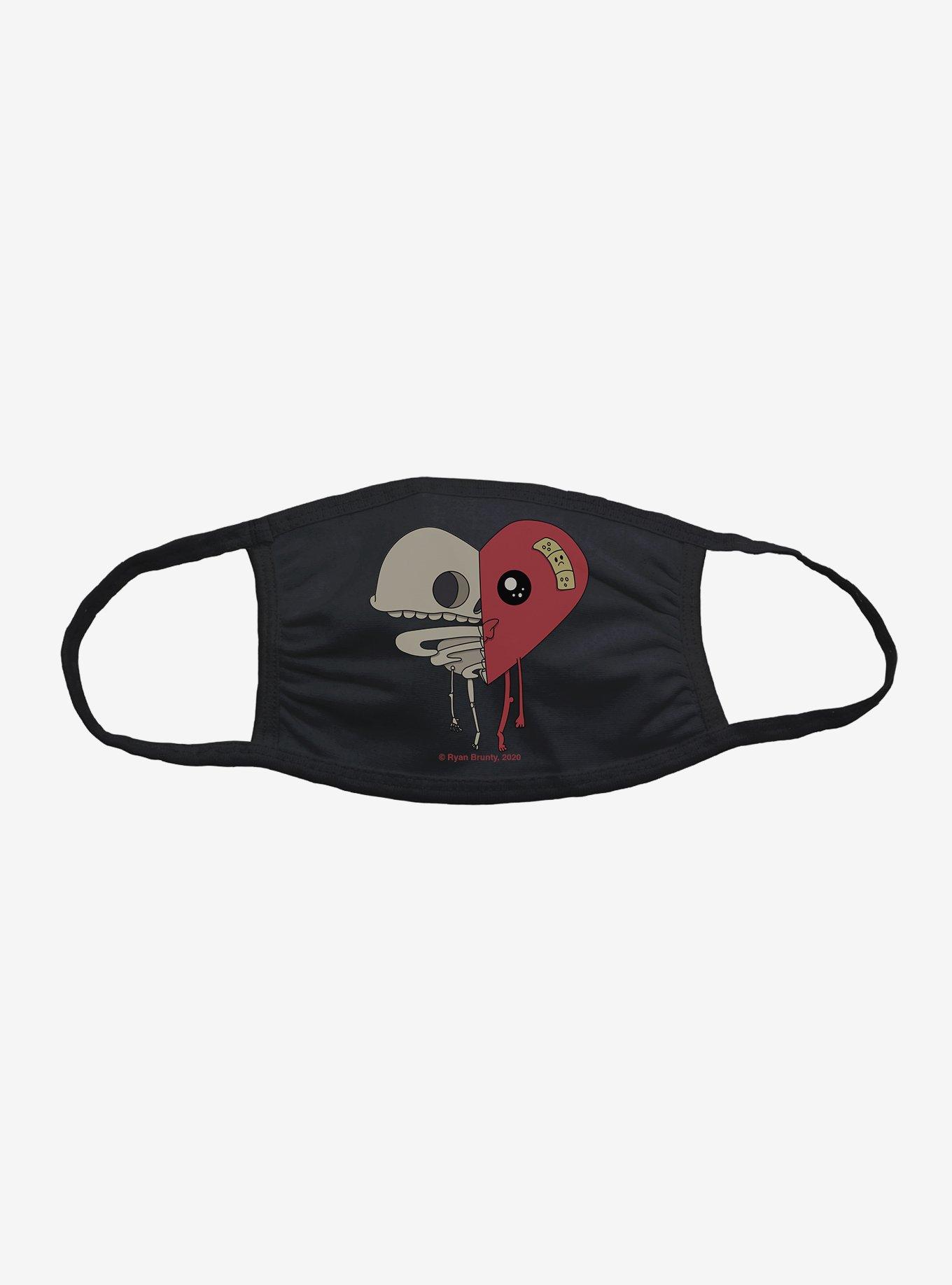Depressed Monsters Skeleton Heart Face Mask, , hi-res