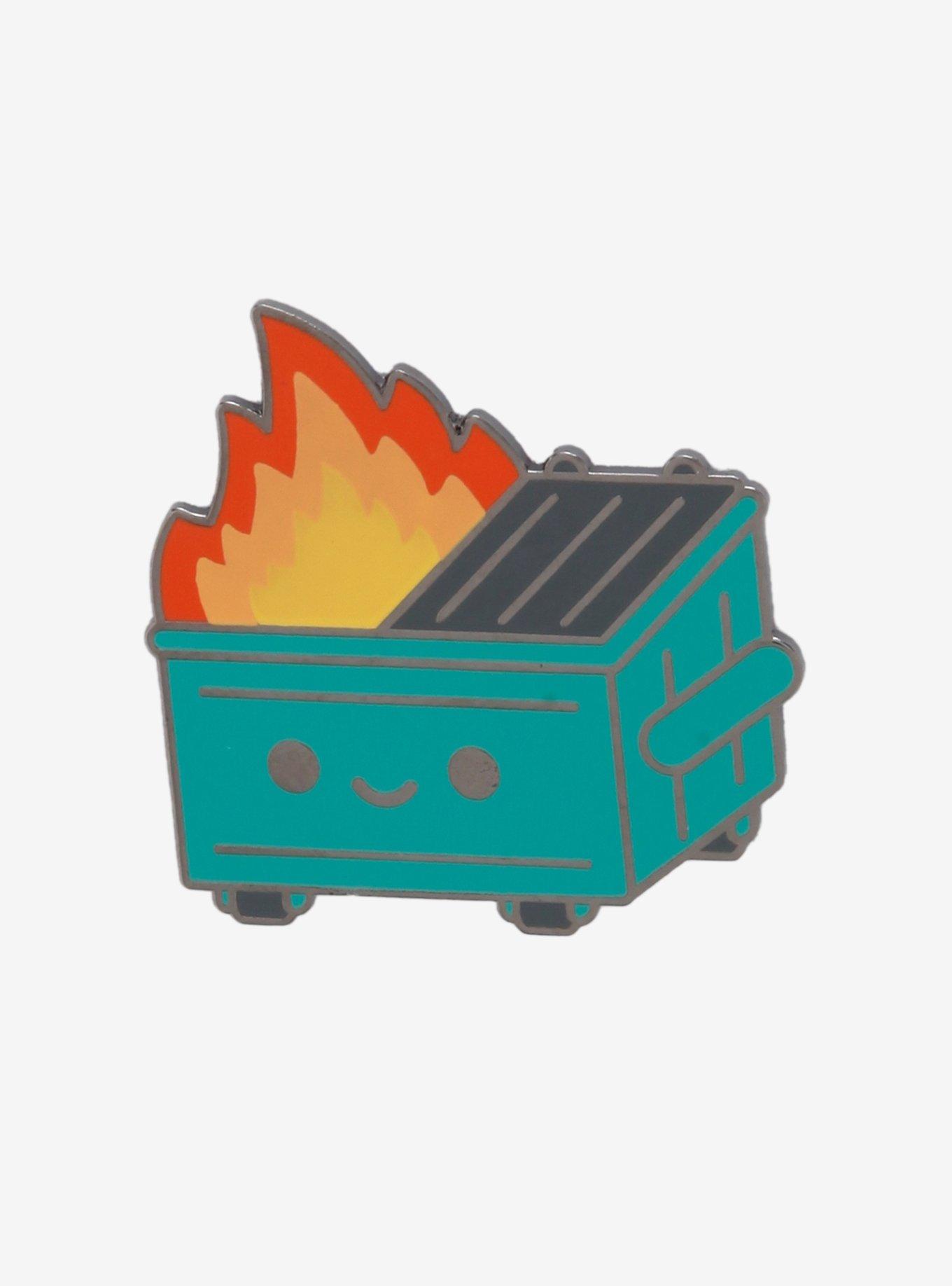 100% Soft Dumpster Fire Enamel Pin, , hi-res