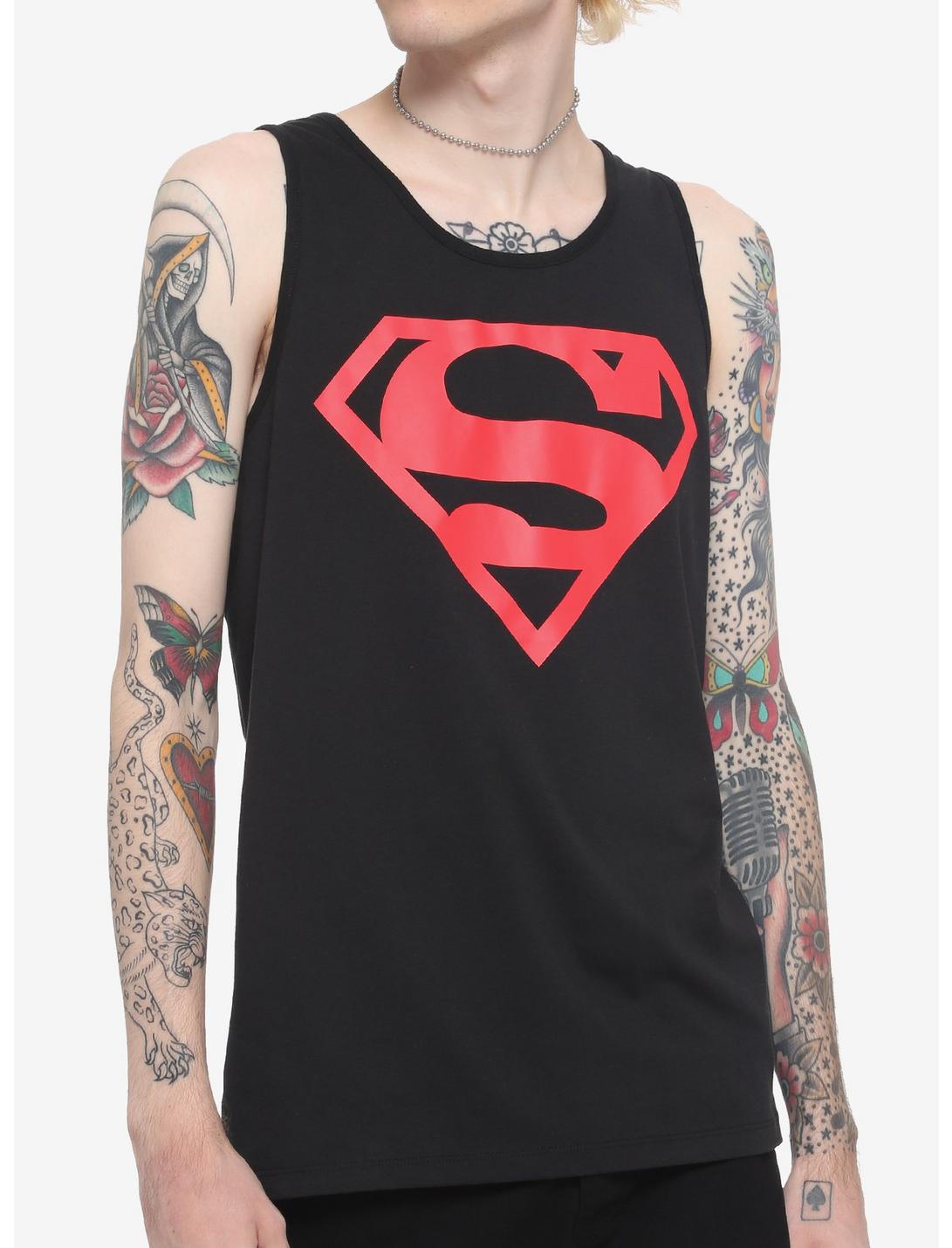 DC Comics Superboy Logo Tank Top, RED, hi-res