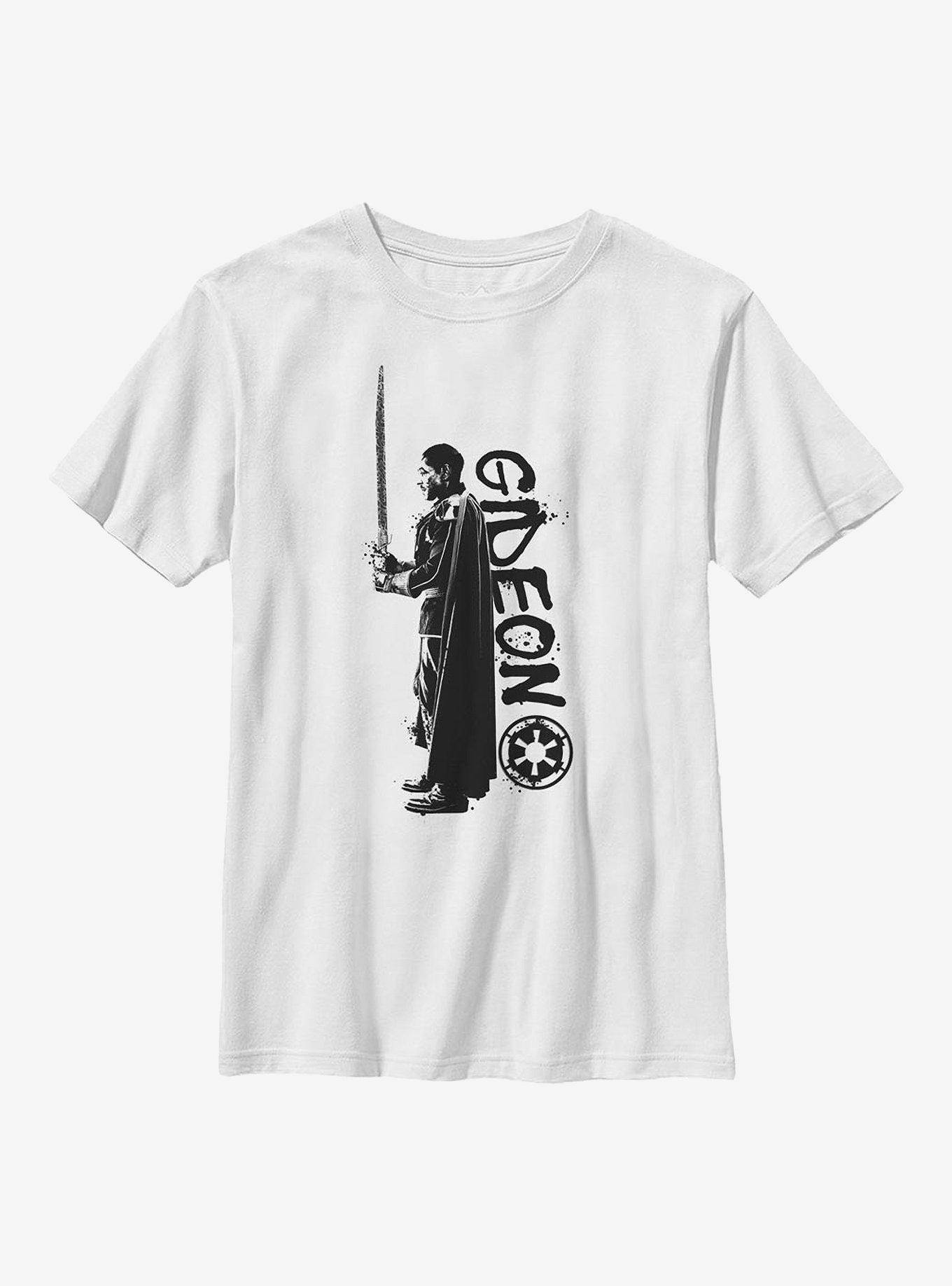 Star Wars The Mandalorian Gideon Splatter Youth T-Shirt, WHITE, hi-res