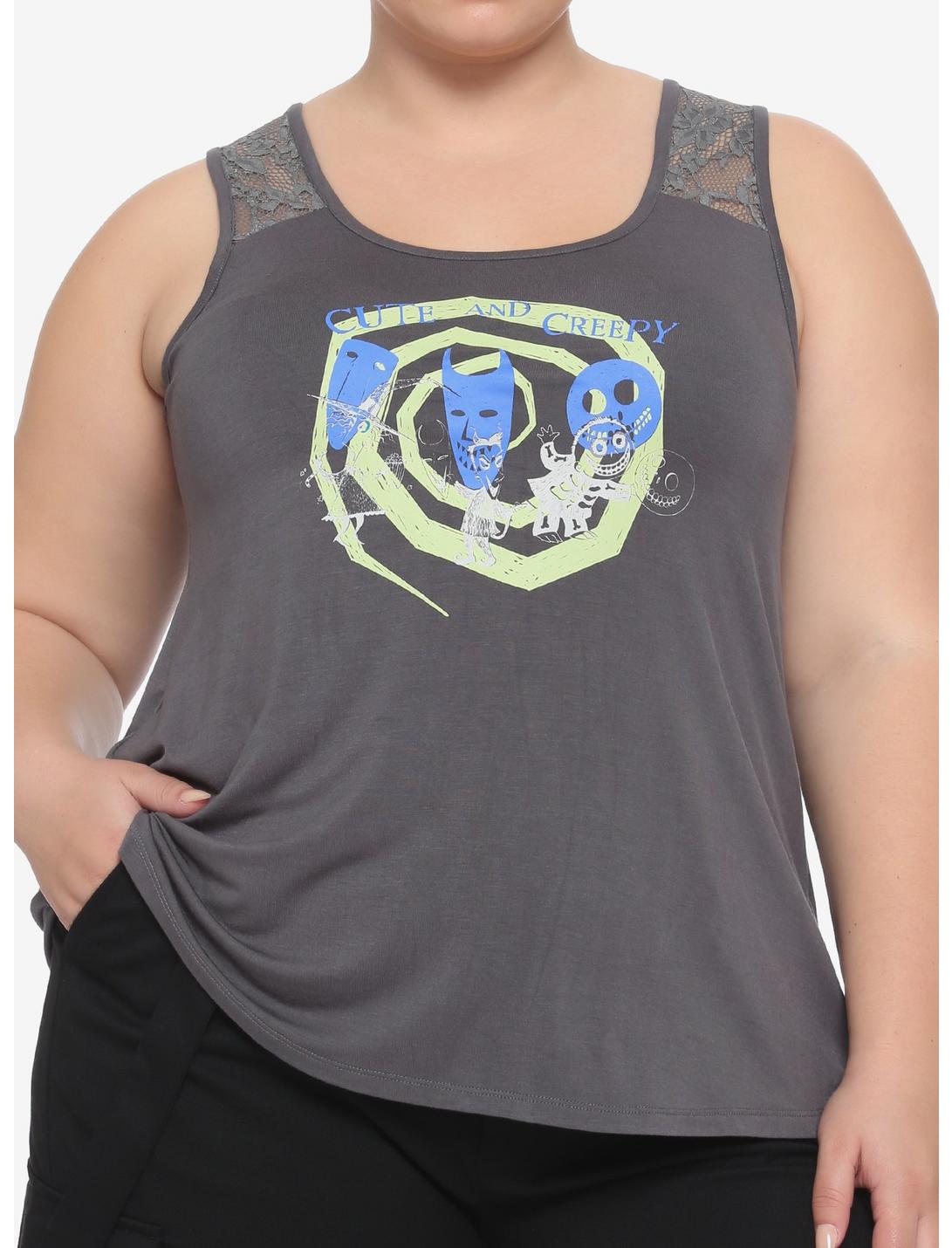 The Nightmare Before Christmas Lace Back Girls Tank Top Plus Size, MULTI, hi-res