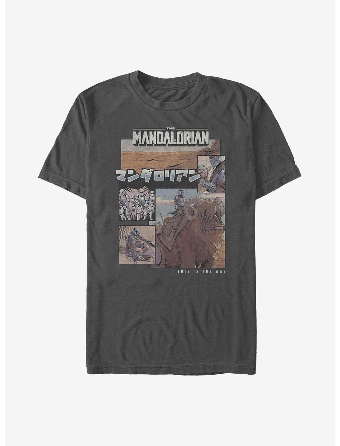 Star Wars The Mandalorian Comic Japanese Text T-Shirt, CHARCOAL, hi-res