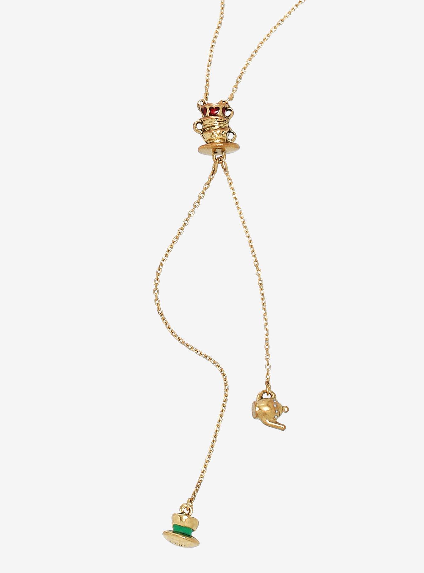 Disney Alice in Wonderland Tea Party Drop Necklace, , hi-res