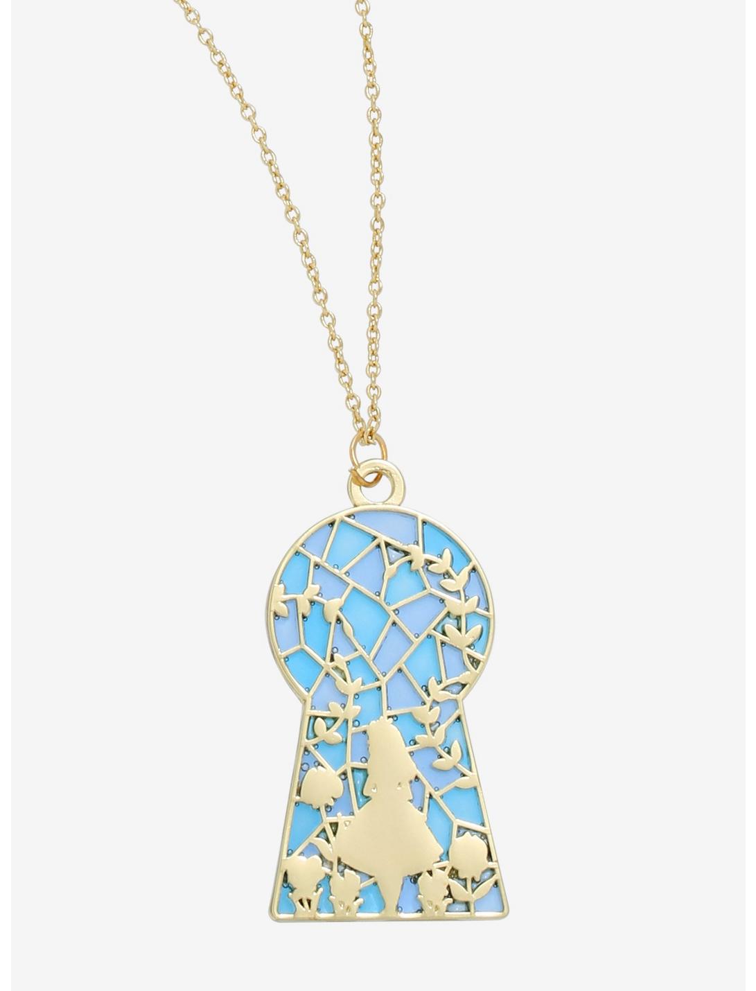 Disney Alice in Wonderland Keyhole Silhouette Necklace - BoxLunch Exclusive, , hi-res