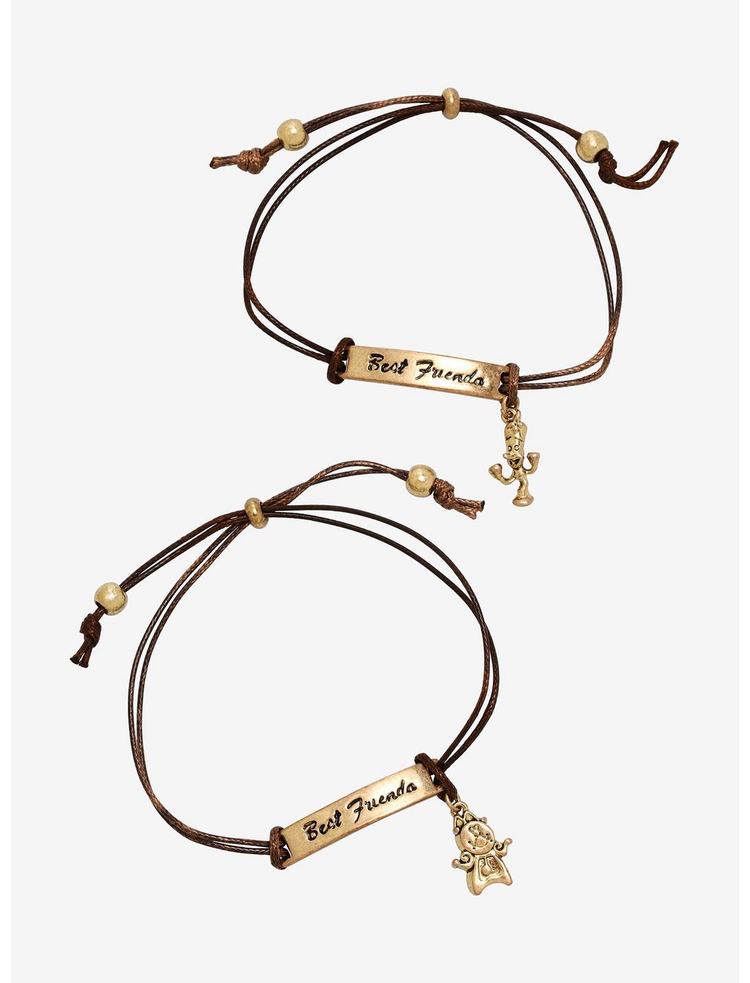 Disney Beauty and the Beast Lumiere & Cogsworth Bestie Bracelet Set - BoxLunch Exclusive, , hi-res