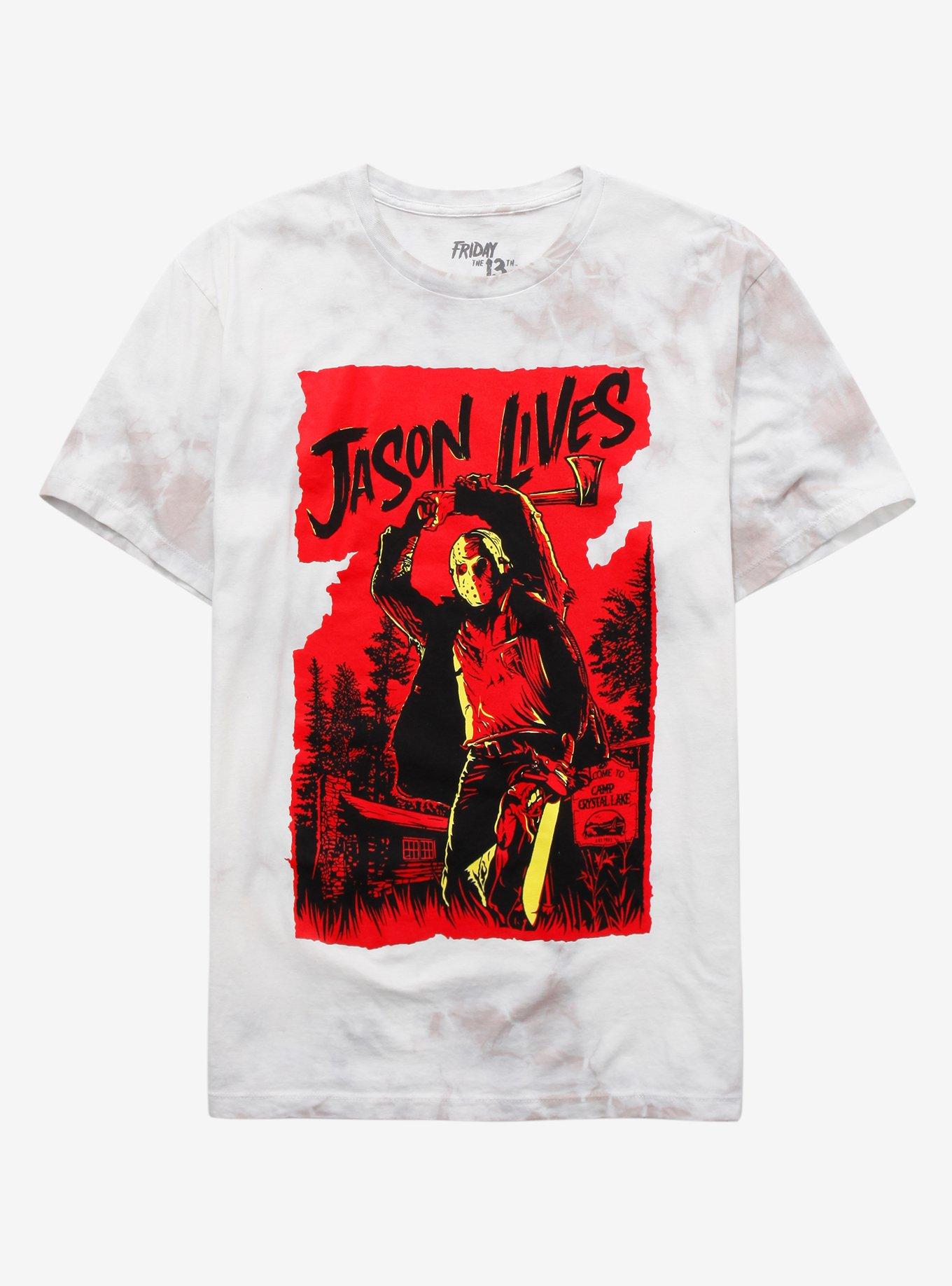Friday The 13th Jason Lives Wash T-Shirt, WASH - WHITE, hi-res