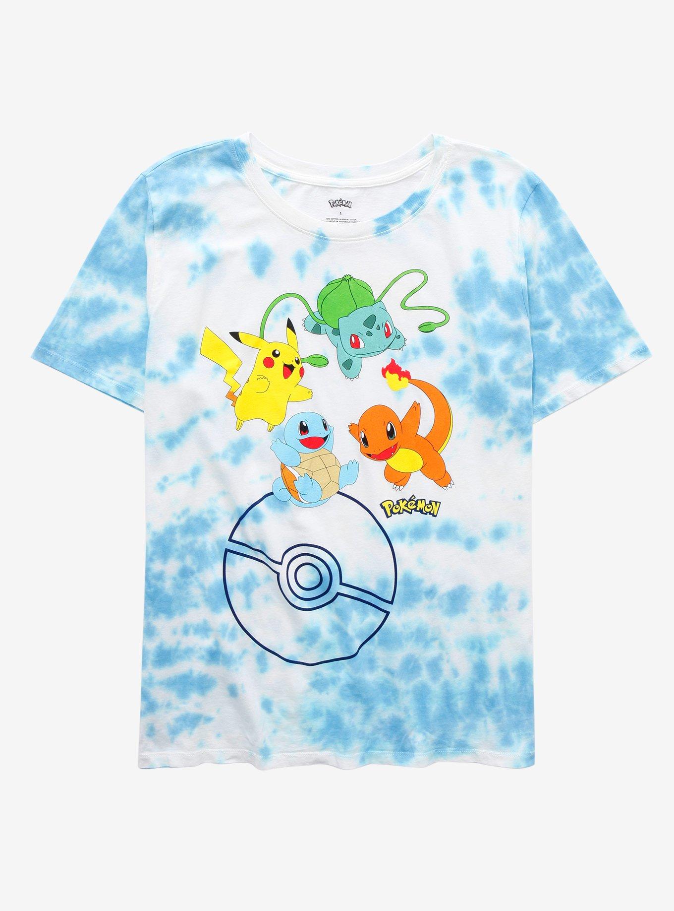 Pokemon Starters Tie-Dye Boyfriend Fit Girls T-Shirt Plus Size, MULTI, hi-res