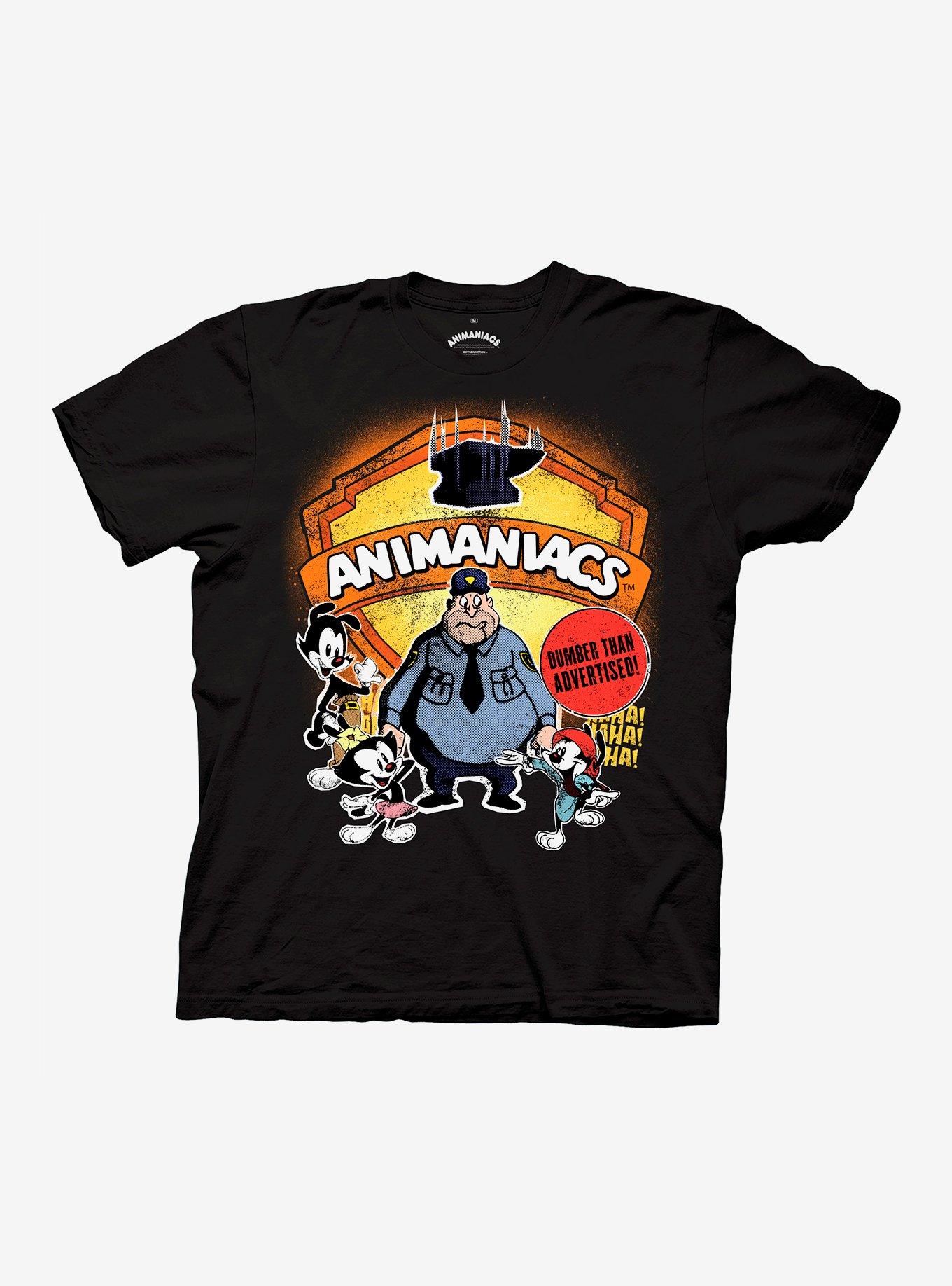 Animaniacs Dumber Than Advertised T-Shirt Hot Topic Exclusive, BLACK, hi-res