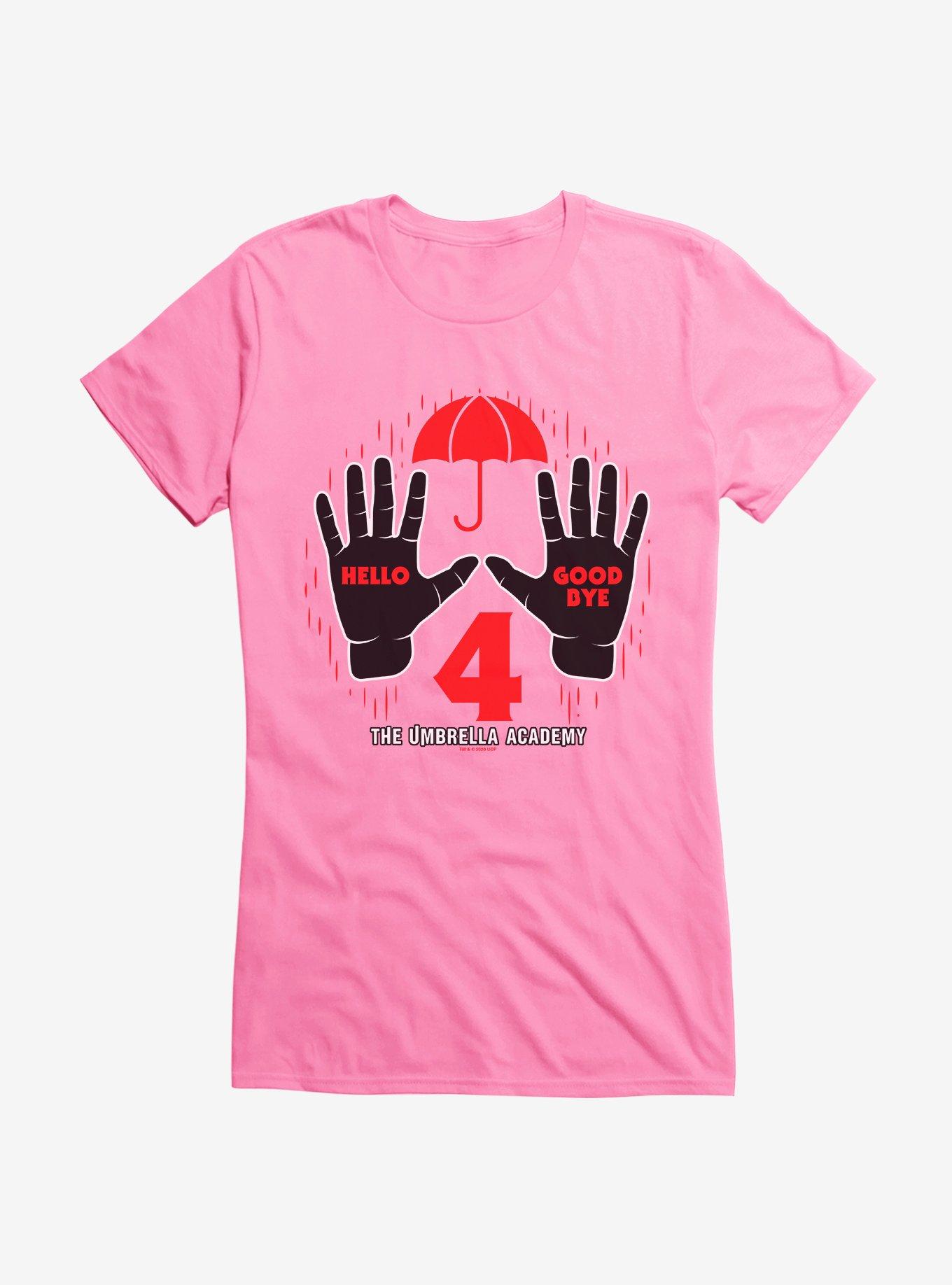 The Umbrella Academy Hello Goodbye Girls T-Shirt, CHARITY PINK, hi-res