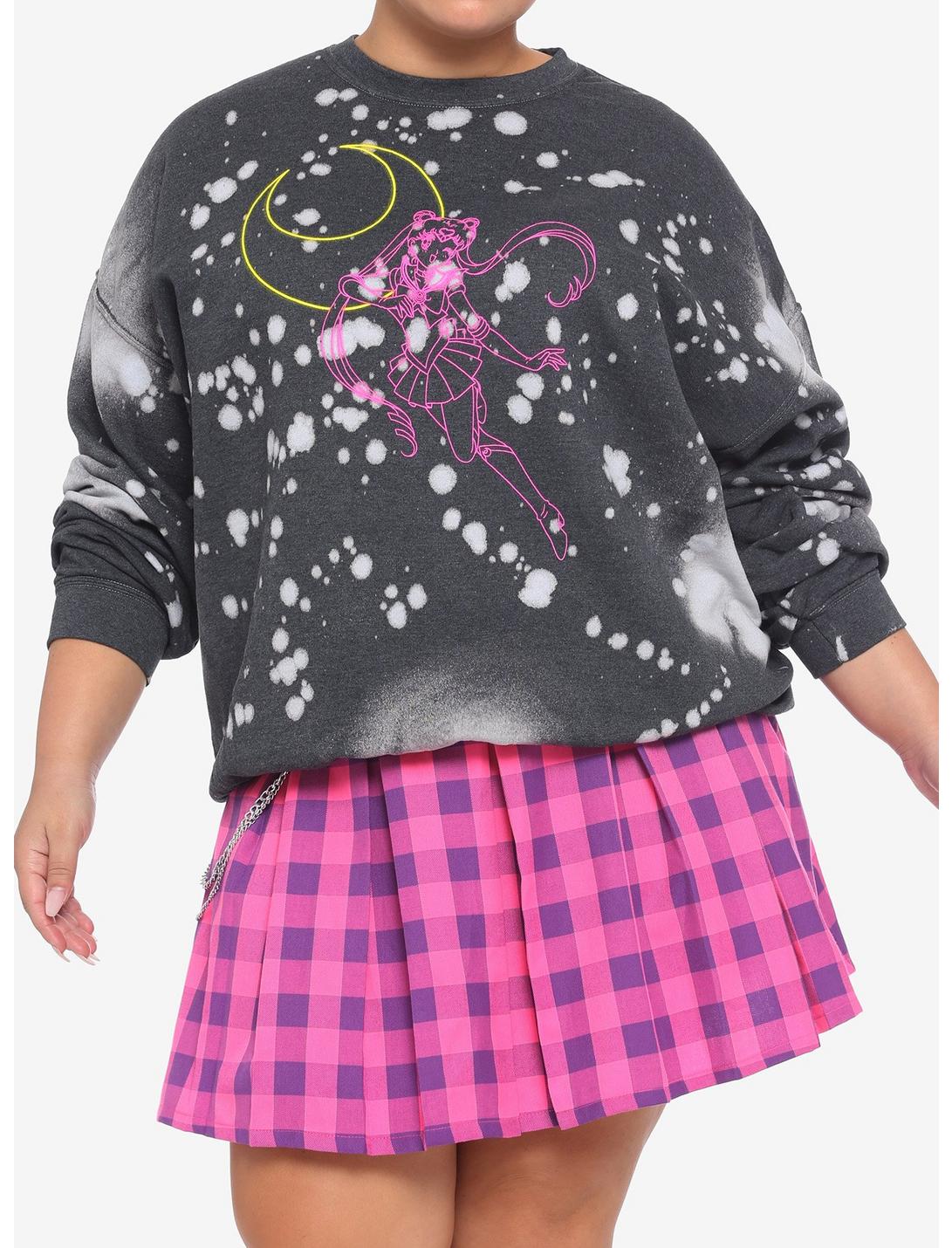 Sailor Moon Neon & Washed Girls Sweatshirt Plus Size, MULTI, hi-res