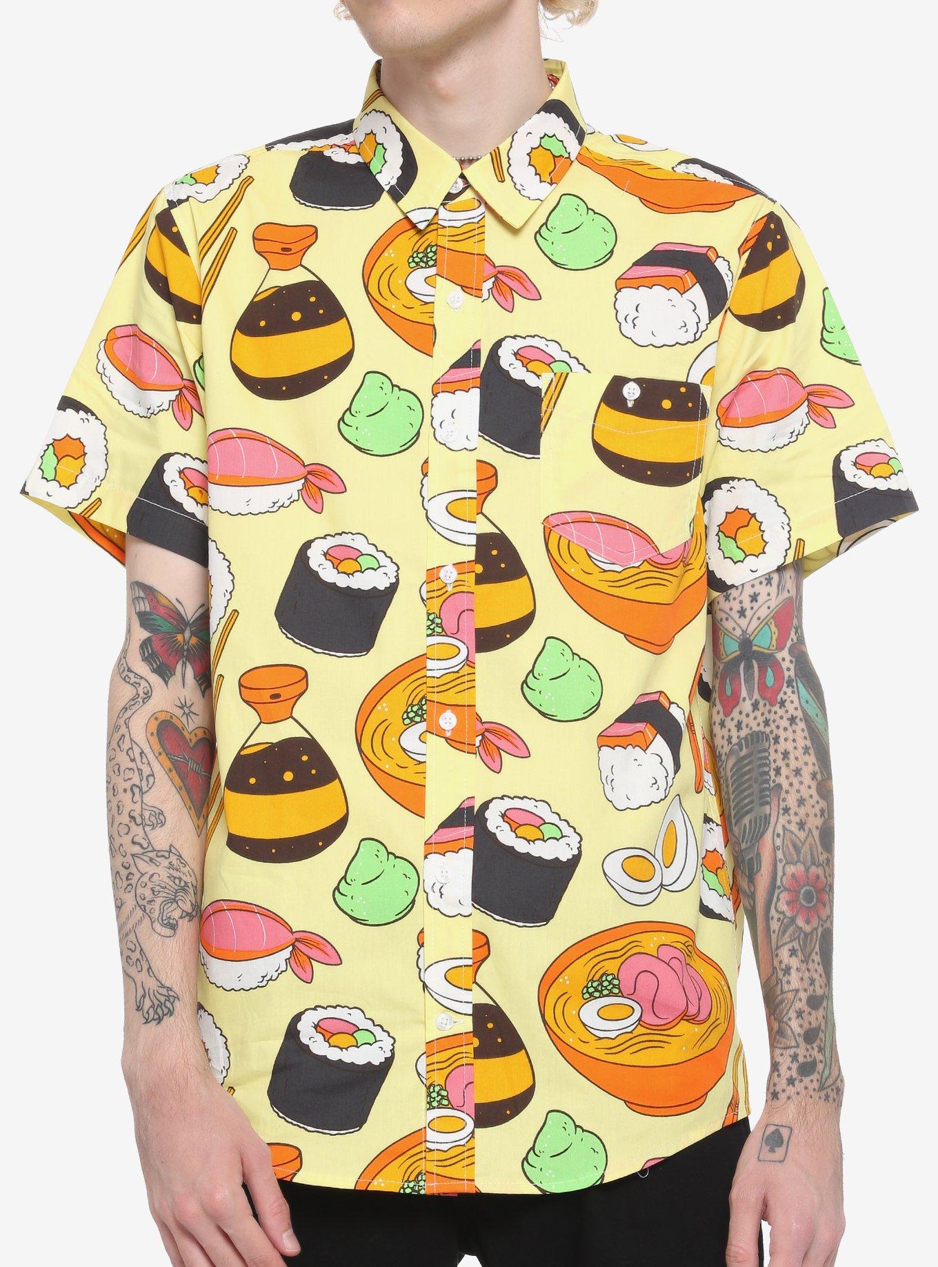 Sushi & Ramen Woven Button-Up, MULTI, hi-res