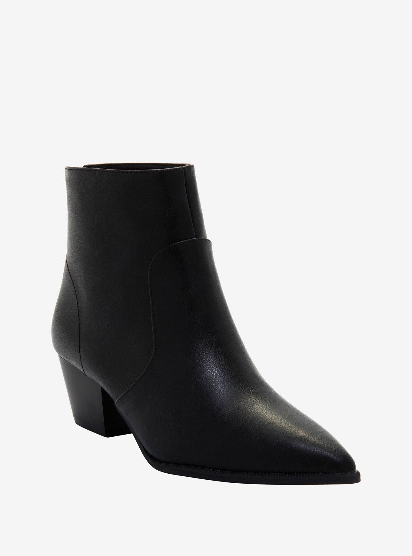 Black Pointy Heeled Booties, MULTI, hi-res