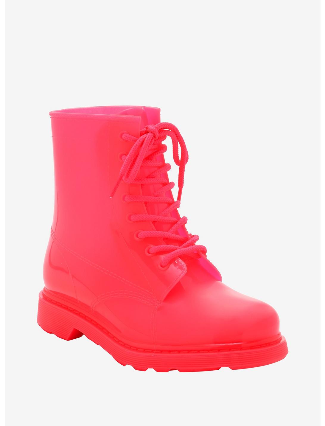 Neon Pink Bright Lights Combat Boots, MULTI, hi-res